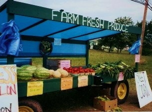 1999 roadside wagon from which R&J started selling home grown produce in-season.